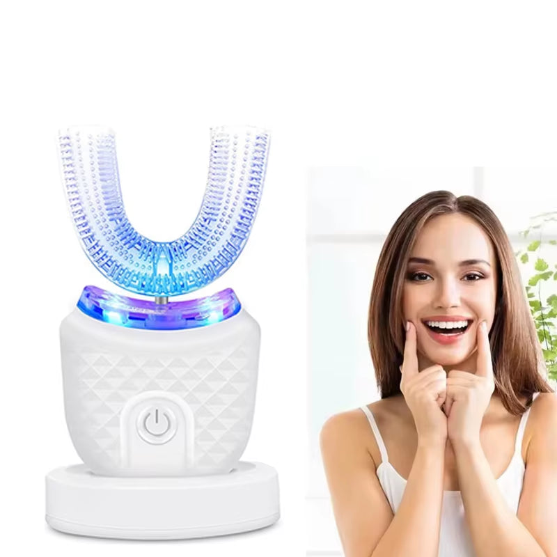 Wireless Silicone Electric Toothbrush 360 Degrees Automatic Ultrasonic U Shaped Travel Home Use Teeth Brush