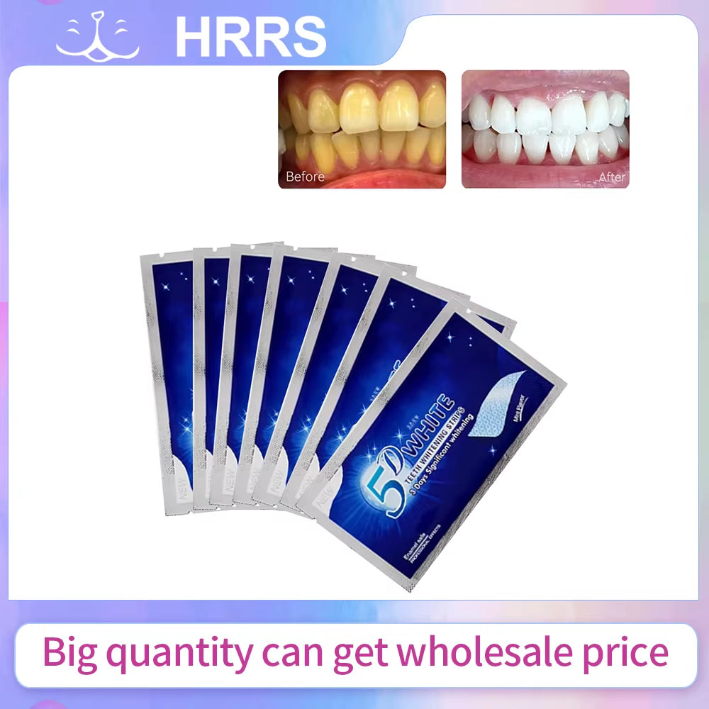 1Box 7Pairs 14Pcs Upgraded 5D Teeth Whitening Strips Oral Dental Care Bleaching White Tooth Stickers
