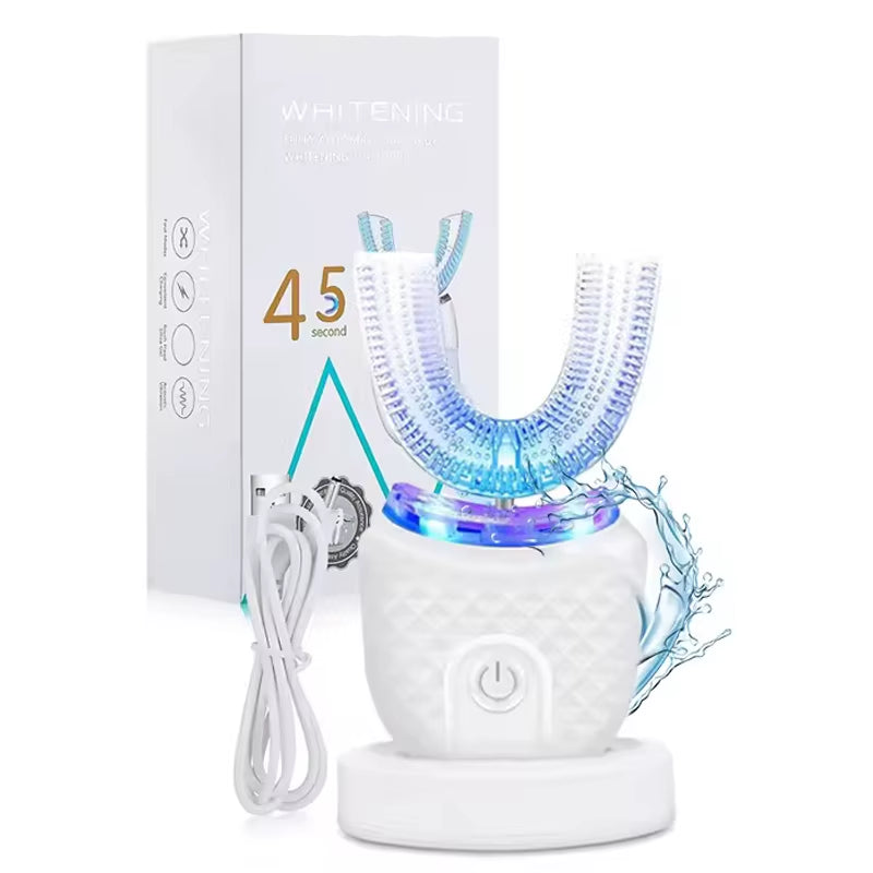 Wireless Silicone Electric Toothbrush 360 Degrees Automatic Ultrasonic U Shaped Travel Home Use Teeth Brush