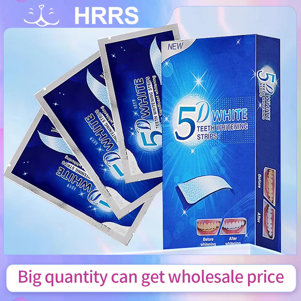 1Box 7Pairs 14Pcs Upgraded 5D Teeth Whitening Strips Oral Dental Care Bleaching White Tooth Stickers