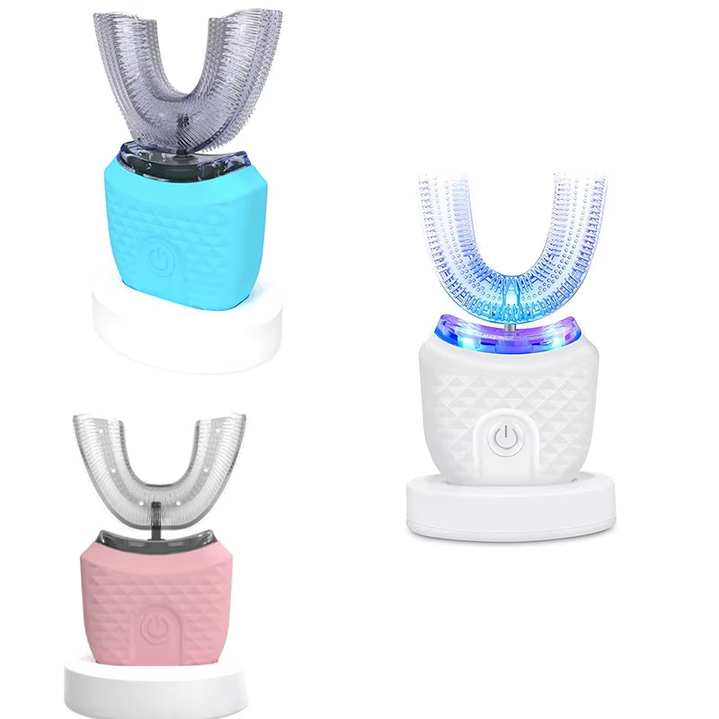 Wireless Silicone Electric Toothbrush 360 Degrees Automatic Ultrasonic U Shaped Travel Home Use Teeth Brush